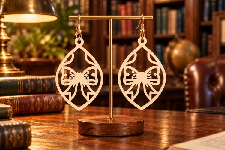 Tree Drop Laser Cut Earring SVG tree earring svg, tree earri example image 1