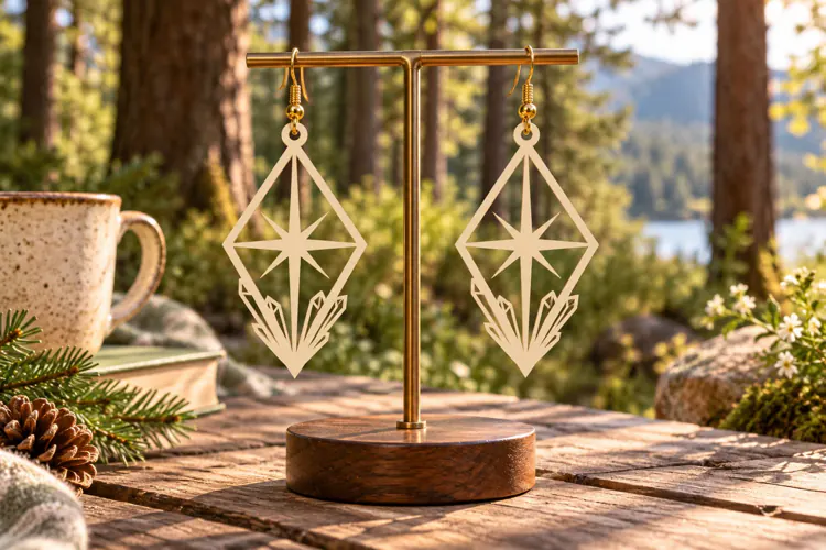Geometric Diamond Laser Earring SVG diamond earring svg