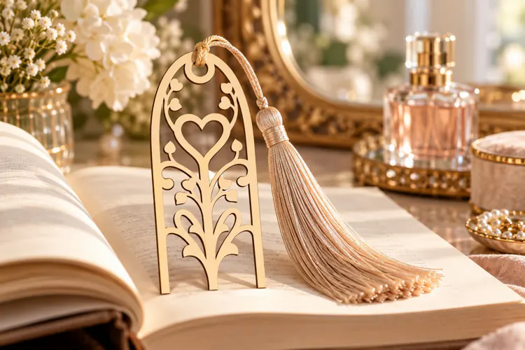 Arch Floral Heart Branch Bookmark Laser Cut SVG File, Botani
