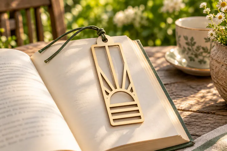 Geometric Sunburst Landscape Bookmark Laser Cut SVG File