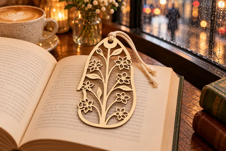 Oval Botanical Wildflower Bookmark Laser Cut SVG File