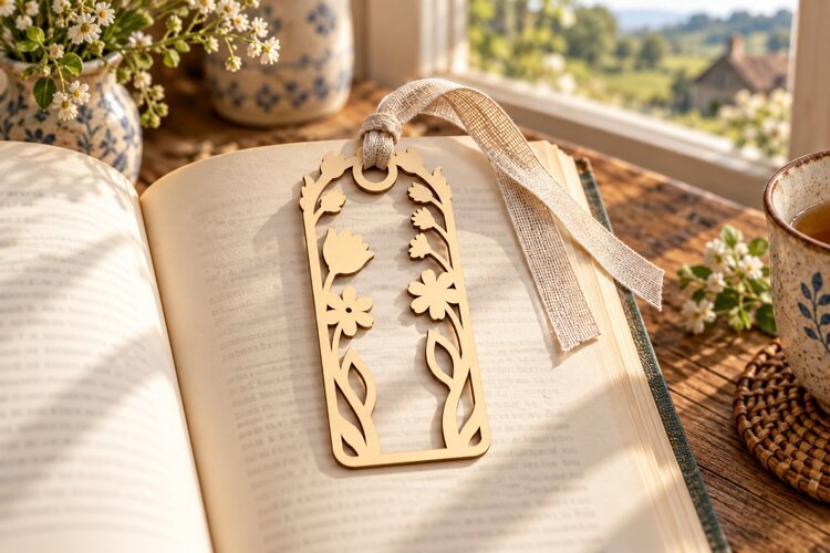 Arch Botanical Wildflower Meadow Bookmark Laser Cut SVG File example image 1