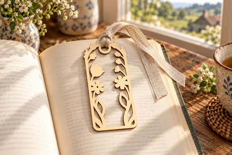 Arch Botanical Wildflower Meadow Bookmark Laser Cut SVG File