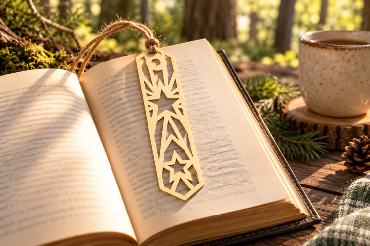 Geometric Celestial Compass Star Bookmark Laser Cut SVG File