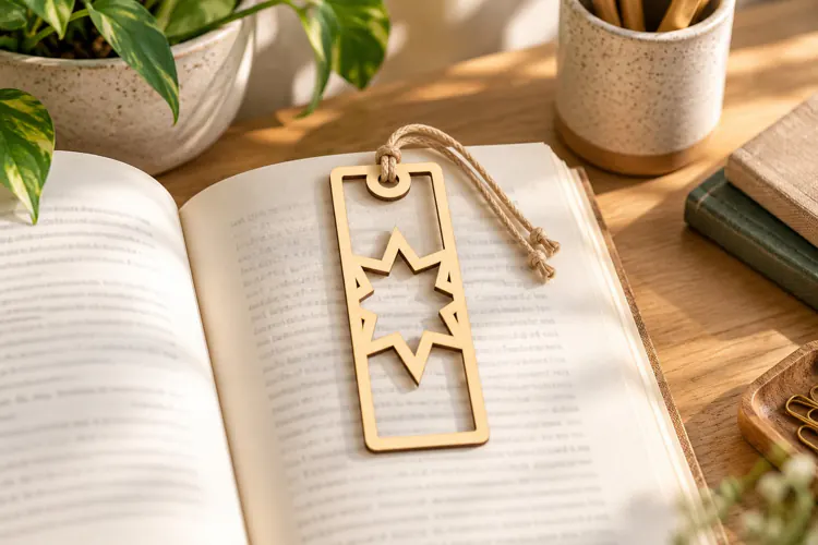 Geometric North Star Celestial Bookmark Laser Cut SVG File