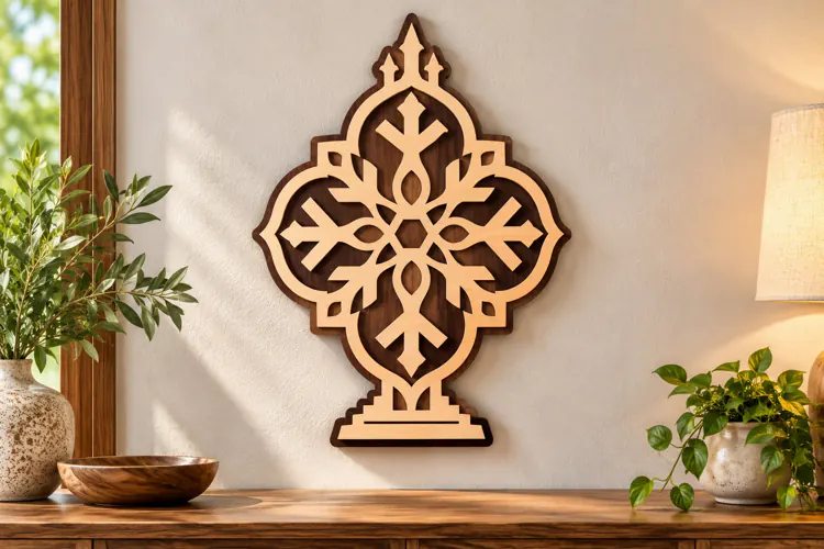 Ornamental Mandala Stand Laser Cut SVG, Decorative Filigree