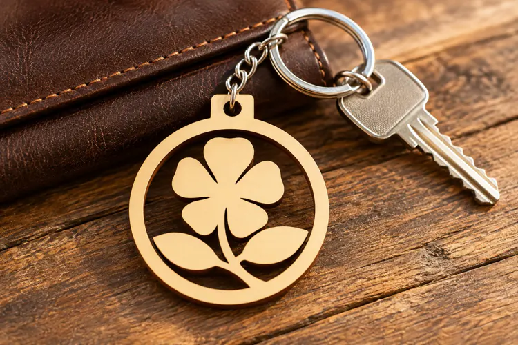 Round Floral Petal Flower Keychain Laser Cut SVG, Circular