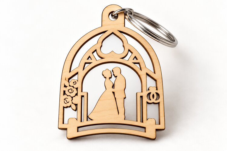 Arch Wedding Bride Groom Keychain Laser Cut SVG, Couple Arch example image 1