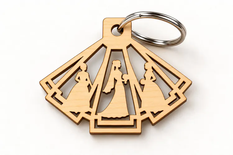 Fan Shape Bridesmaid Wedding Keychain Laser Cut SVG, Bridal