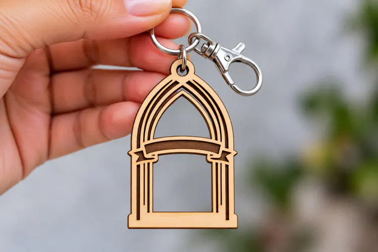Arch Classical Window Archway Keychain Laser Cut SVG, Key