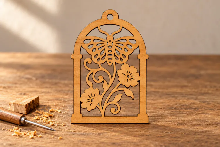 Arch Butterfly Floral Bookmark Laser Cut SVG, Botanical Page