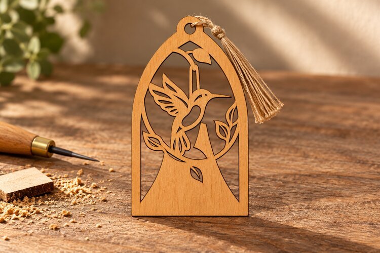 Large Teardrop Floral Garden Wooden Earrings Laser Cut SVG example image 1
