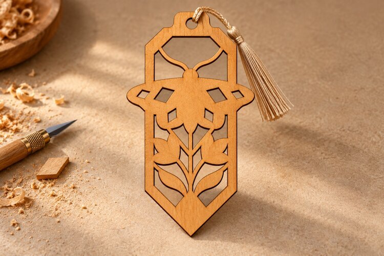 Arch Butterfly Floral Bookmark Laser Cut SVG, Botanical Page example image 1