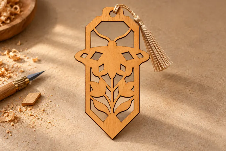 Arch Butterfly Floral Bookmark Laser Cut SVG, Botanical Page