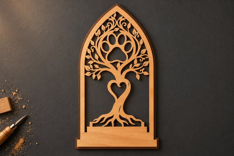 Arch Tree of Life Heart Botanical Laser Cut SVG, Romantic example image 1