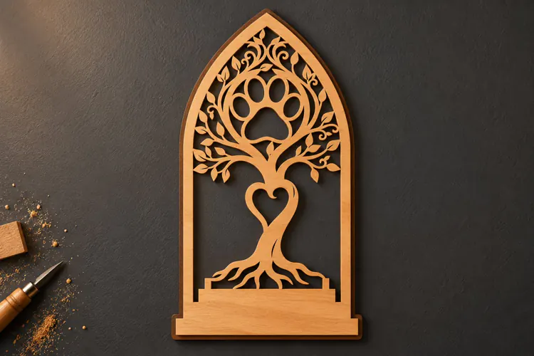 Arch Tree of Life Heart Botanical Laser Cut SVG, Romantic