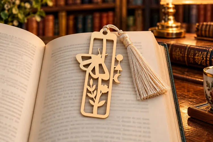 Floral Cross Faith Bookmark Laser Cut SVG PNG Design, Wooden