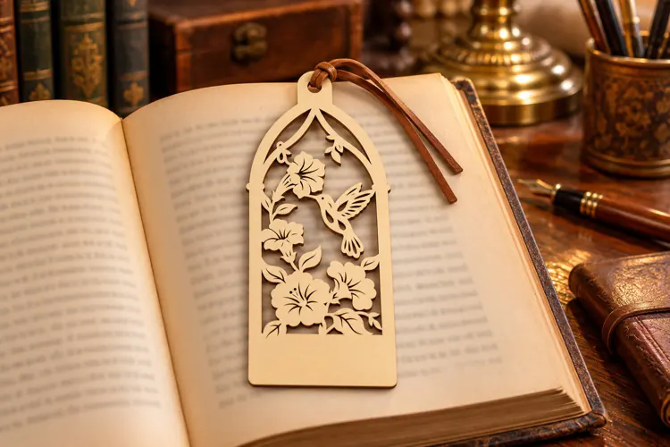 Rose Garden Gothic Arch Bookmark Laser Cut SVG PNG Design