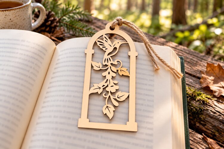 Butterfly and Floral Arch Bookmark Laser Cut SVG PNG Design example image 1