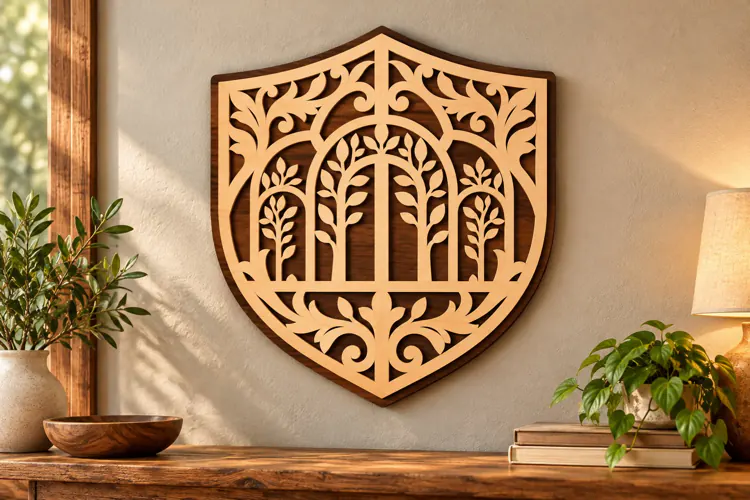 Gothic Forest Arch Tree Laser Cut SVG PNG Design, Wooden