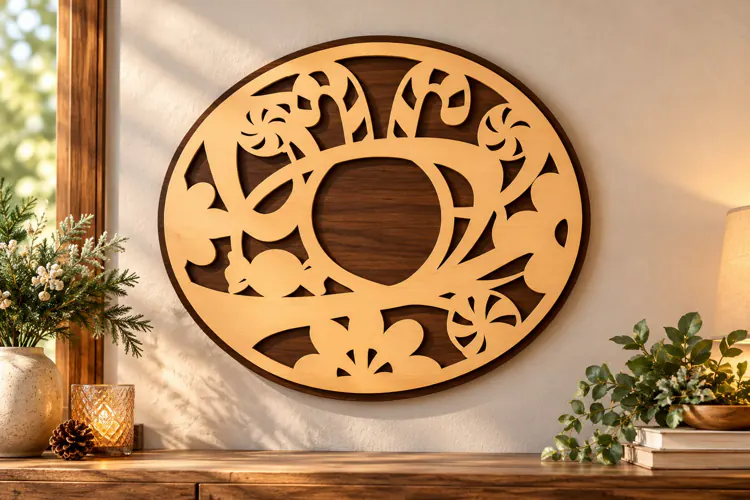 Abstract Woodland Animal Circle Laser Cut SVG PNG Design