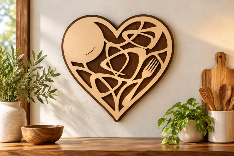 Romantic Interlocking Hearts Laser Cut SVG PNG Design