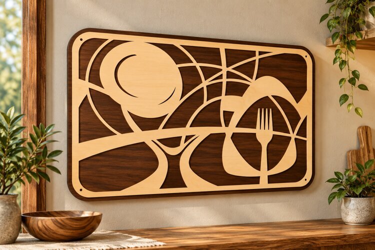 Abstract Celestial Moon Geometric Panel Laser Cut SVG PNG example image 1