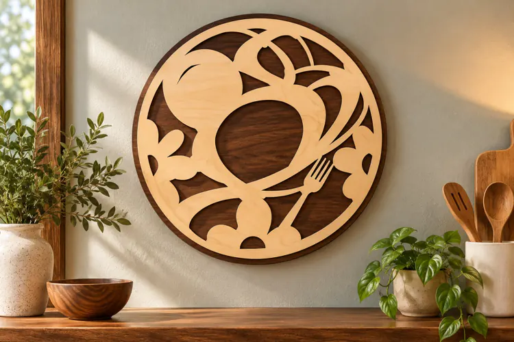 Abstract Botanical Yin Yang Circle Laser Cut SVG PNG Design
