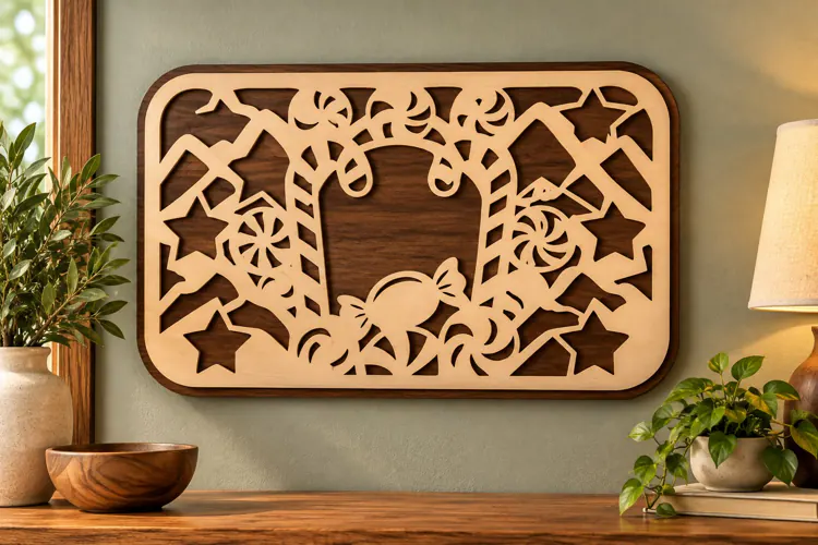 Celestial Star Moon Forest Panel Laser Cut SVG PNG Design