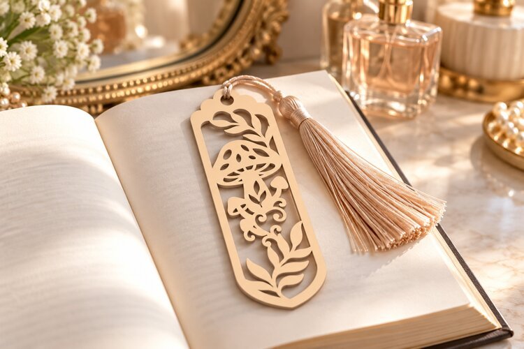 Rectangle Desert Agave Floral Bookmark Laser Cut SVG example image 1