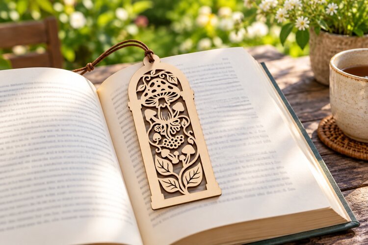 Long Drop Desert Agave Floral Bookmark Laser Cut SVG example image 1