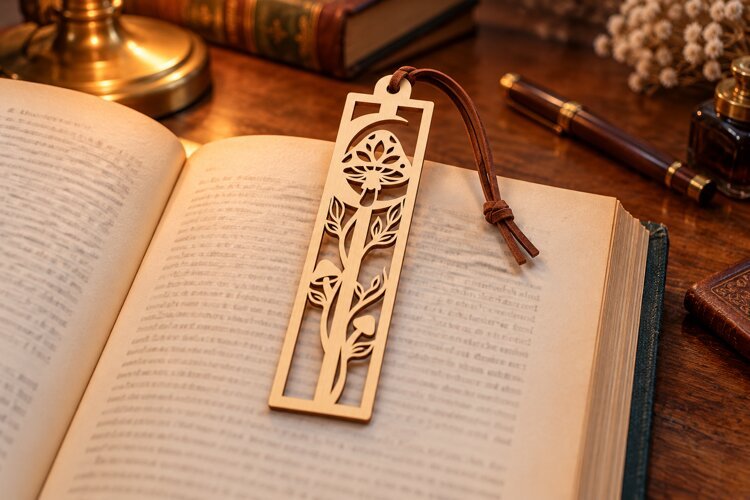 Rectangle Desert Agave Floral Bookmark Laser Cut SVG example image 1