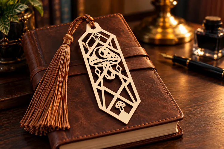 Long Hexagon Desert Agave Mushroom Bookmark Laser Cut SVG