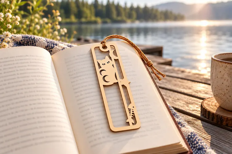 Geometric Cat Forest Bookmark Laser Cut SVG