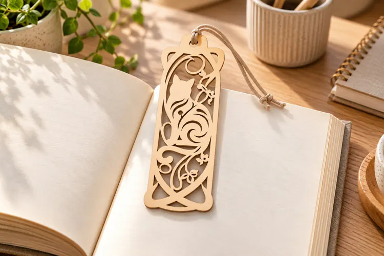 Arch Swirl Floral Leaf Bookmark Laser Cut SVG
