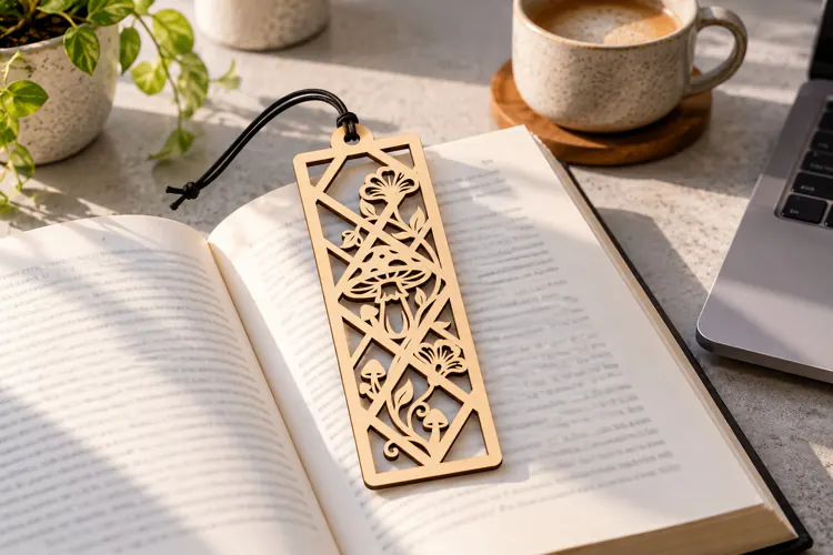 Lattice Geometric Mushroom Bookmark Laser Cut SVG