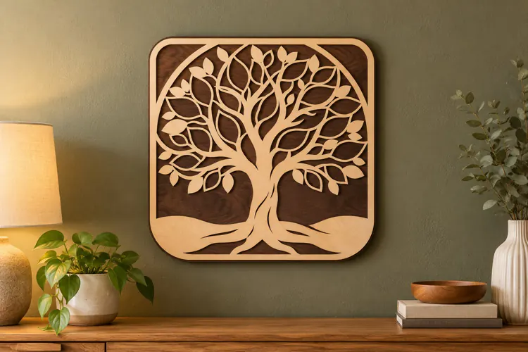 Square Tree of Life Laser Cut SVG square tree svg, laser cut