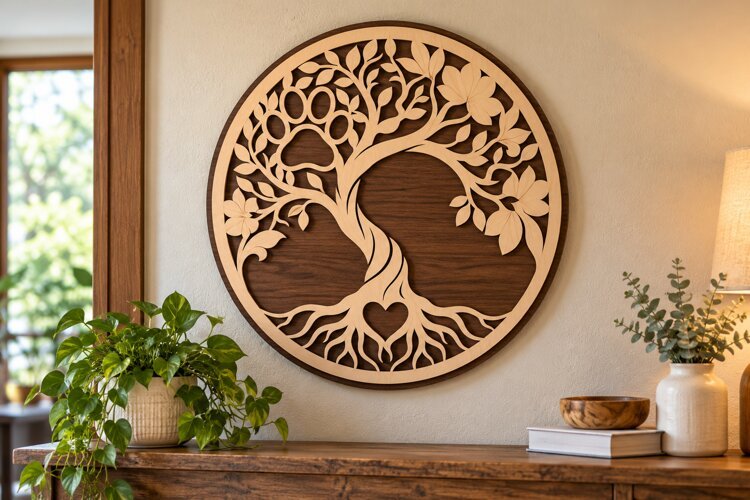 Yin Yang Tree of Life Laser Cut SVG yin yang tree svg, tree example image 1
