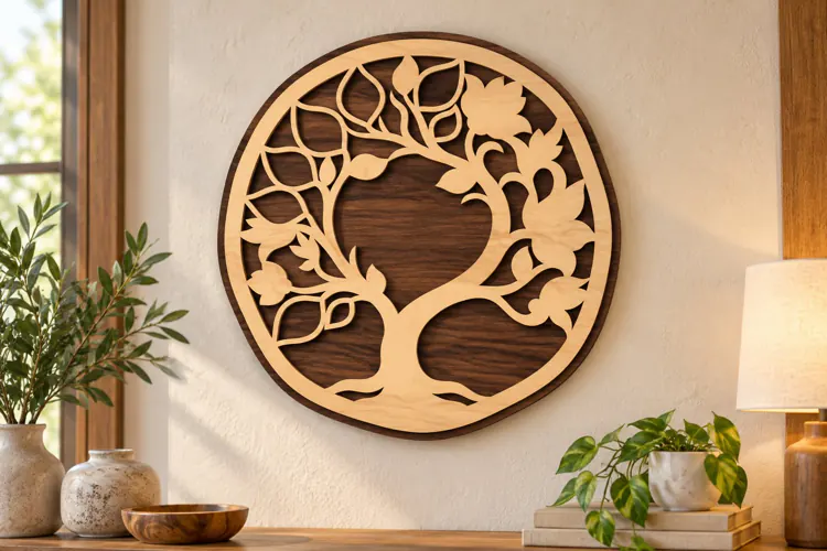 Round Autumn Tree Laser Cut SVG autumn tree svg, fall tree