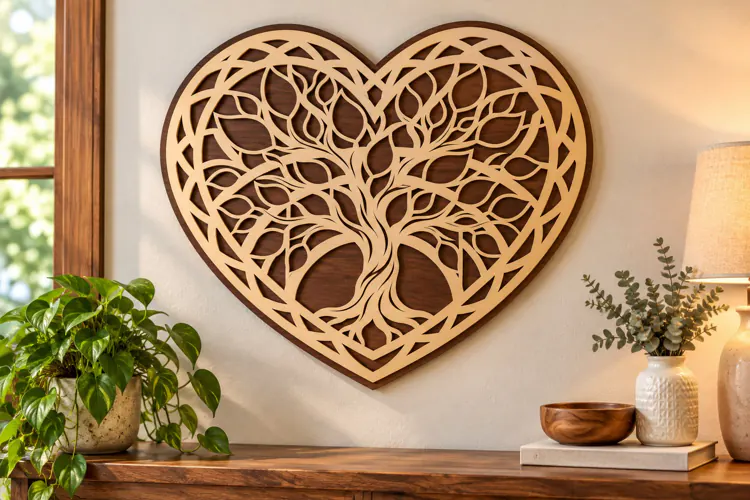 Heart Tree of Life Laser Cut SVG heart tree svg, love tree