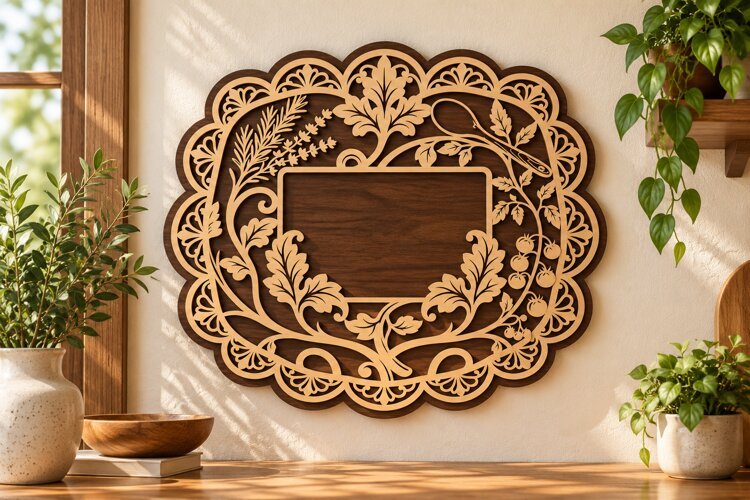 Ornate Scallop Floral Frame SVG ornate scallop frame, floral example image 1