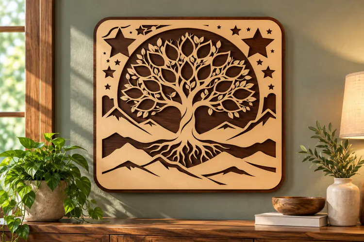 Square Mountain Tree of Life SVG square mountain tree svg