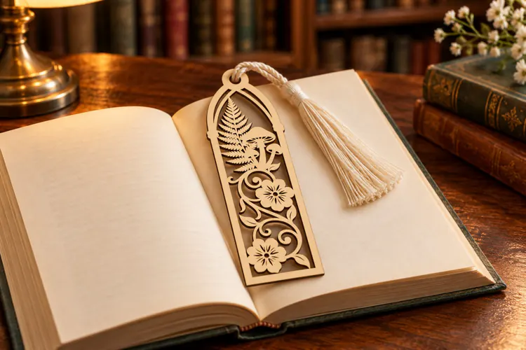 Botanical Bookmark Laser Cut SVG Design laser cut svg, woode