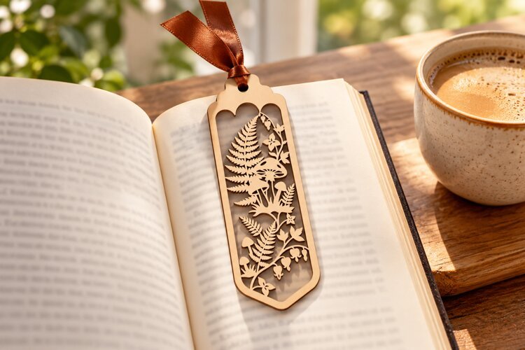 Fern Botanical Bookmark Laser Cut SVG File laser cut svg example image 1
