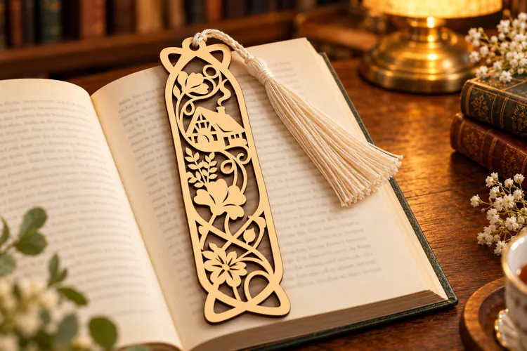 Arch Vine Floral Leaf Bookmark Laser Cut SVG Design laser