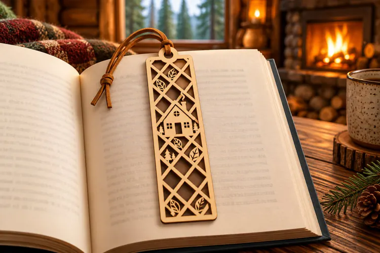 Lattice Mushroom Botanical Bookmark Laser Cut SVG laser cut