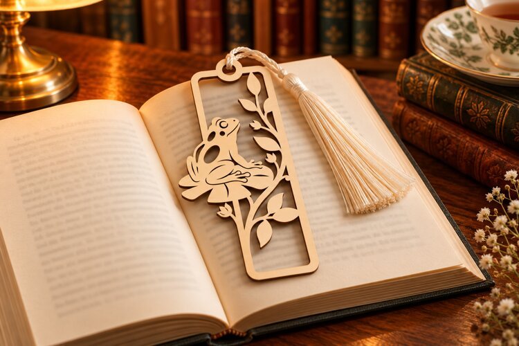Arch Forest Bird Branch Bookmark Laser Cut SVG Template example image 1