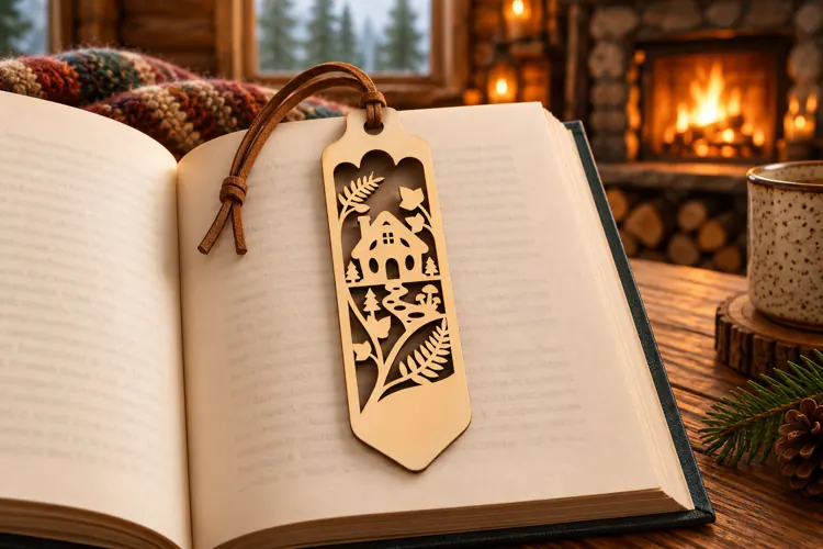 Drop Shape Cottage House Botanical Bookmark Laser Cut SVG