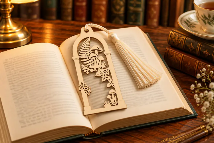 Arch Botanical Fern Frond Bookmark Laser Cut SVG Template