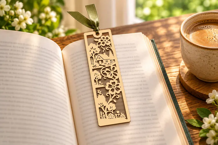 Rectangle Wildflower Garden Bookmark Laser Cut SVG Design